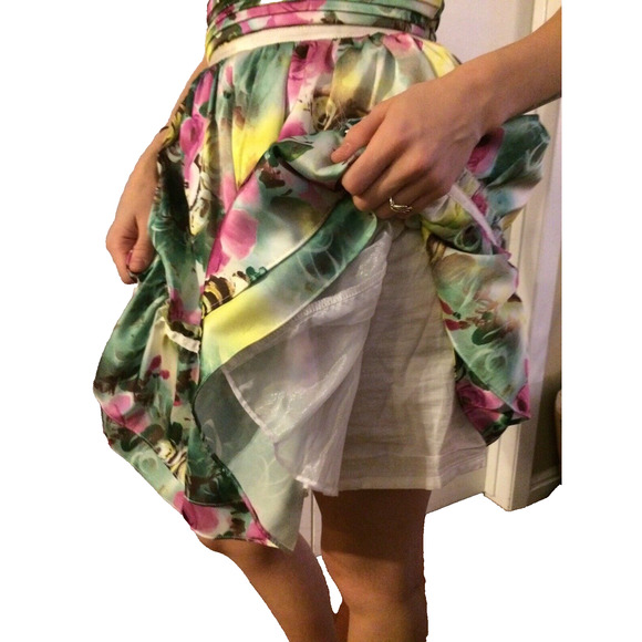 MINUET Dress Womens Small Strapless LILAC PINK FLORAL WEDDING CRUISE PARTY Dress - Picture 4 of 6